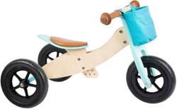 Small Foot tricycle en bois et draisienne 2en1 Maxi turquoise - vélo d'entraînement