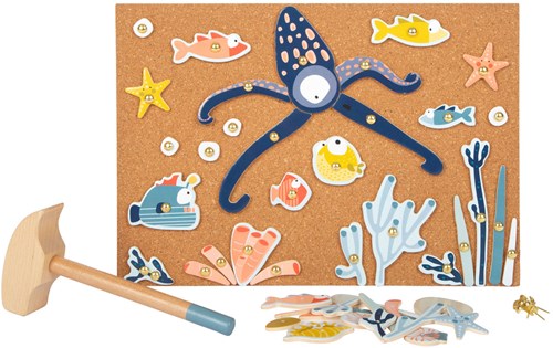 Small Foot jeu de marteau en bois océan - jouet créatif dès 3 ans-3