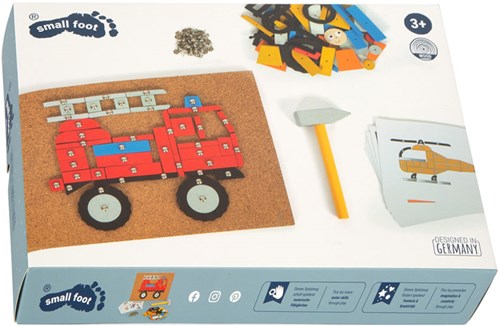 Small Foot jeu de marteau véhicules - jouet en bois créatif ville