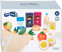 Small Foot set alimentaire en bois végétarien - cuisine jouet 17 pièces