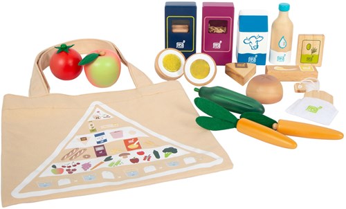 Small Foot set alimentaire en bois végétarien - cuisine jouet 17 pièces-2