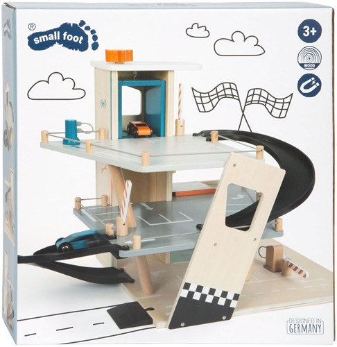 Small Foot garage de stationnement en bois rallye - garage jouet avec voitures