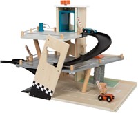 Small Foot garage de stationnement en bois rallye - garage jouet avec voitures-2