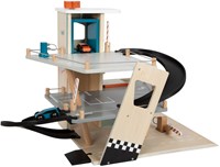 Small Foot garage de stationnement en bois rallye - garage jouet avec voitures-3