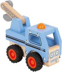 Small Foot dépanneuse en bois bleu FSC voiture jouet grue