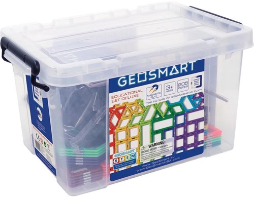 Geosmart coffret de construction magnétique éducatif deluxe 205 pièces jouet