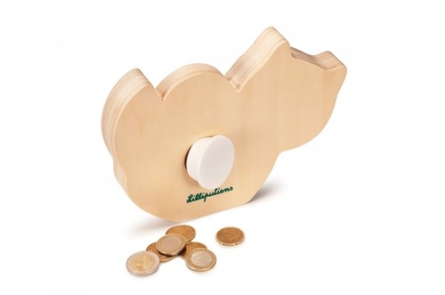 Lilliputiens tirelire Alice - tirelire en bois animaux pour enfants-3