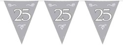 Folat guirlande anniversaire 25 ans argent plastique 10 mètres