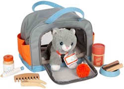 Small Foot chat en peluche - jouet doux avec sac de transport et set de soins