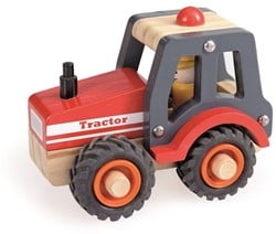 Egmont Toys Tracteur en bois 13x7x10 cm