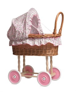 Egmont Toys Landau de poupée en roseau 44x27x58 cm avec capote fleurie