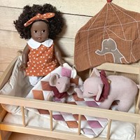 Egmont Toys Berceau en bois avec couverture 50x30x27 cm-2