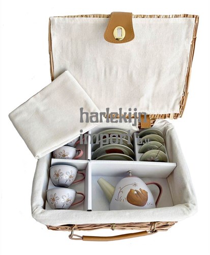 Egmont Toys Service à thé Boîte Forêt dans Panier en osier 27x21x12 cm-2