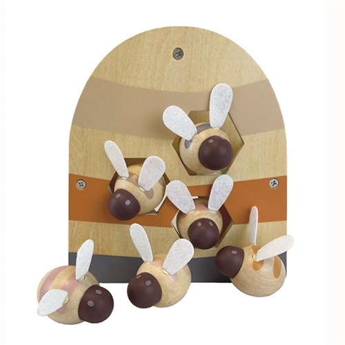 Egmont Toys Boîte à formes en bois Abeilles 17x18x6,5 cm