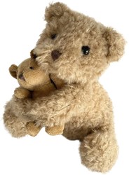 Egmont Toys peluche ours Eustache avec bébé - doudou doux 12x12x15 cm
