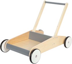Small Foot chariot de marche en bois gris - chariot pour tout-petits