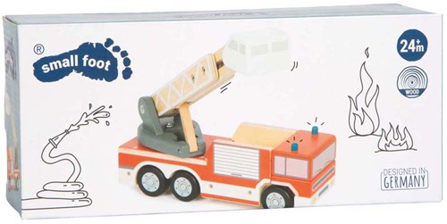 Small Foot camion de pompier en bois jouet avec échelle rotative