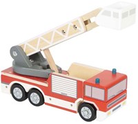 Small Foot camion de pompier en bois jouet avec échelle rotative-2
