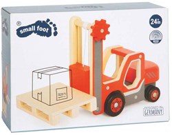 Small Foot chariot élévateur en bois jouet avec palette - réaliste et éducatif