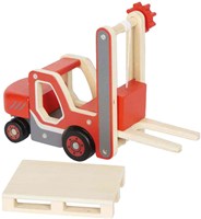 Small Foot chariot élévateur en bois jouet avec palette - réaliste et éducatif-2