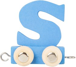 Small Foot train de lettres en bois bleu - S - set de train jouet