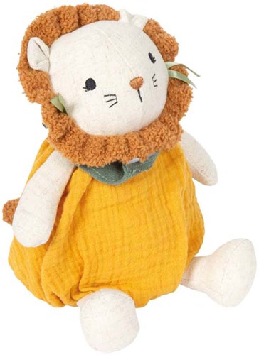 Small Foot peluche lion bébé doudou tissu mousseline-2