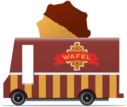 Candylab bus jouet en bois Waffle Van jaune design rétro
