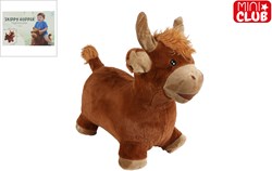 Mini Club vache Highland sauteur en peluche avec pompe 60cm jouet