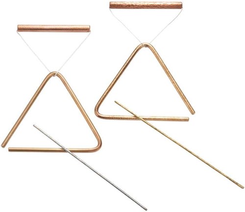 Choroi set de triangles bronze petit - instrument de musique martelé jouet