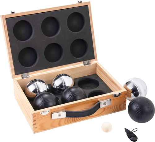 Jeu de boules set boules métal coffret bois luxe jeu extérieur-2
