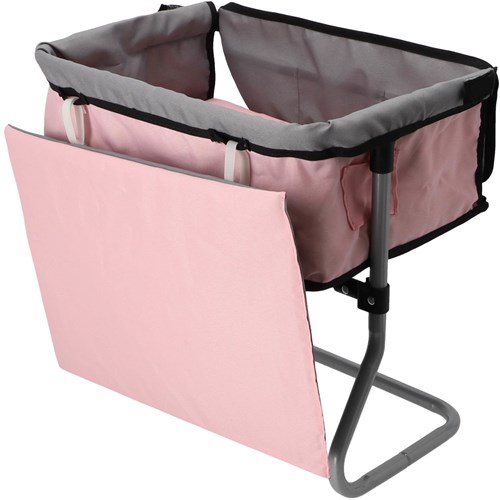 Table à langer poupée gris rose - meuble jouet poupée 39x25x39cm-3