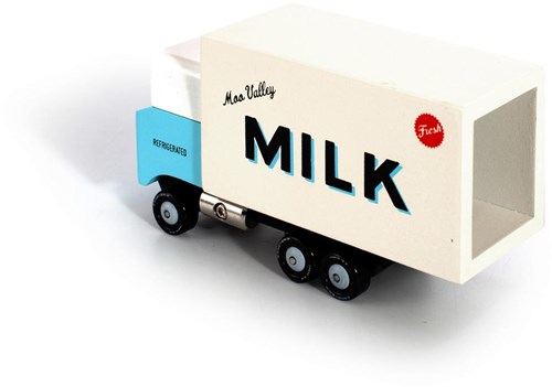 Candylab voiture jouet Milk Truck - véhicule en bois rétro-3