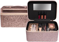 Beautycase mallette maquillage enfant bronze luxe avec miroir et accessoires