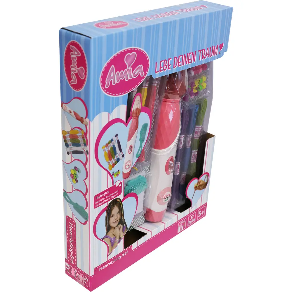 Amia coffret coiffure - set de jouets pour enfants - 37 pièces - plaisir créatif
