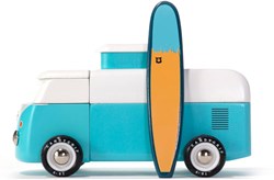 Candylab voiture jouet en bois - VW Beach Bus Ocean - bleu blanc