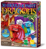 4M Crea Moulage et Peinture Plâtre 3D Dragons Coffret Créatif 18x22x5cm 5+-2
