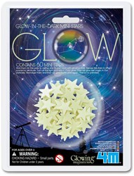 4M Phosphorescent MINI-PACK : MINI STARS WHITE contient 60 pièces diam.2cm, dans blister 18x12cm, incl. autocollants 2 faces