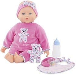 Corolle poupée bébé interactive Lucille - Poupée française parfumée à la vanille, 42cm, 20 sons, 8 fonctions