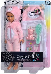 Corolle poupée mannequin Valentine pyjama party set - poupée avec accessoires