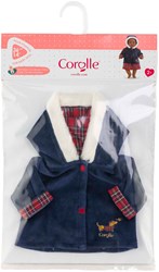 Corolle manteau d'hiver poupée bébé - bleu foncé, col en fourrure, 36cm