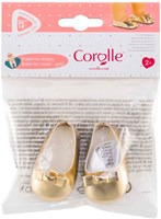 Corolle chaussures ballerines dorées pour poupée bébé - accessoire poupée 36cm
