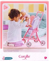 Corolle poussette poupée bébé fleurs rose - poussette 30cm