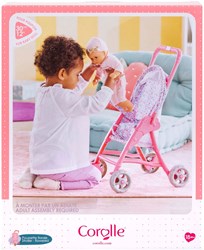 Corolle poussette poupée bébé fleurs rose - poussette 30cm