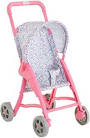 Corolle poussette poupée bébé fleurs rose - poussette 30cm-2