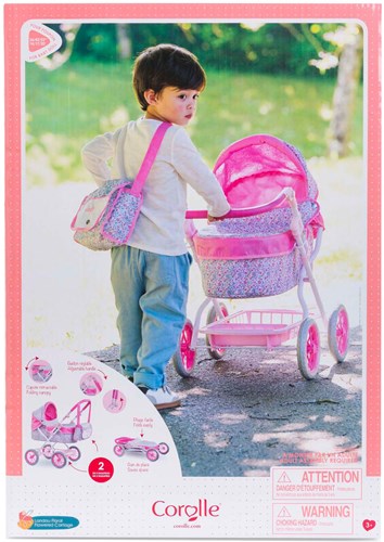 Corolle poussette fleurs - landau pour poupée bébé 36-42cm