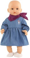 Corolle vêtement poupée robe en jean avec écharpe pour poupée 30cm denim-3