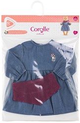 Corolle robe en jean pour poupée 42cm avec foulard - vêtement poupée