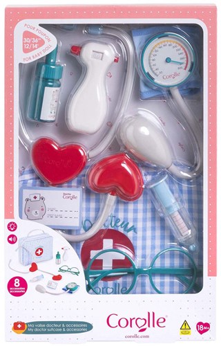 Corolle mallette de docteur jouet avec accessoires pour poupons dès 18 mois