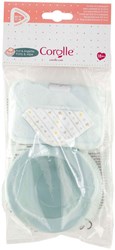 Corolle set pot et lingette pour poupée bébé - accessoire poupée bleu