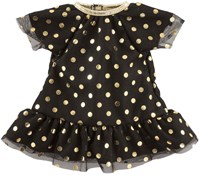 Corolle robe de poupée noire à pois dorés - tenue festive 36cm-2